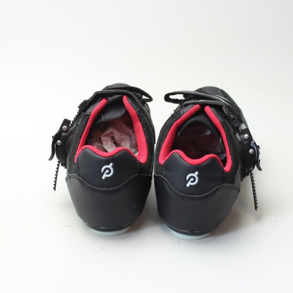 Peloton Black Cycling Shoes with White and Red Accents - Picture 4 of 12